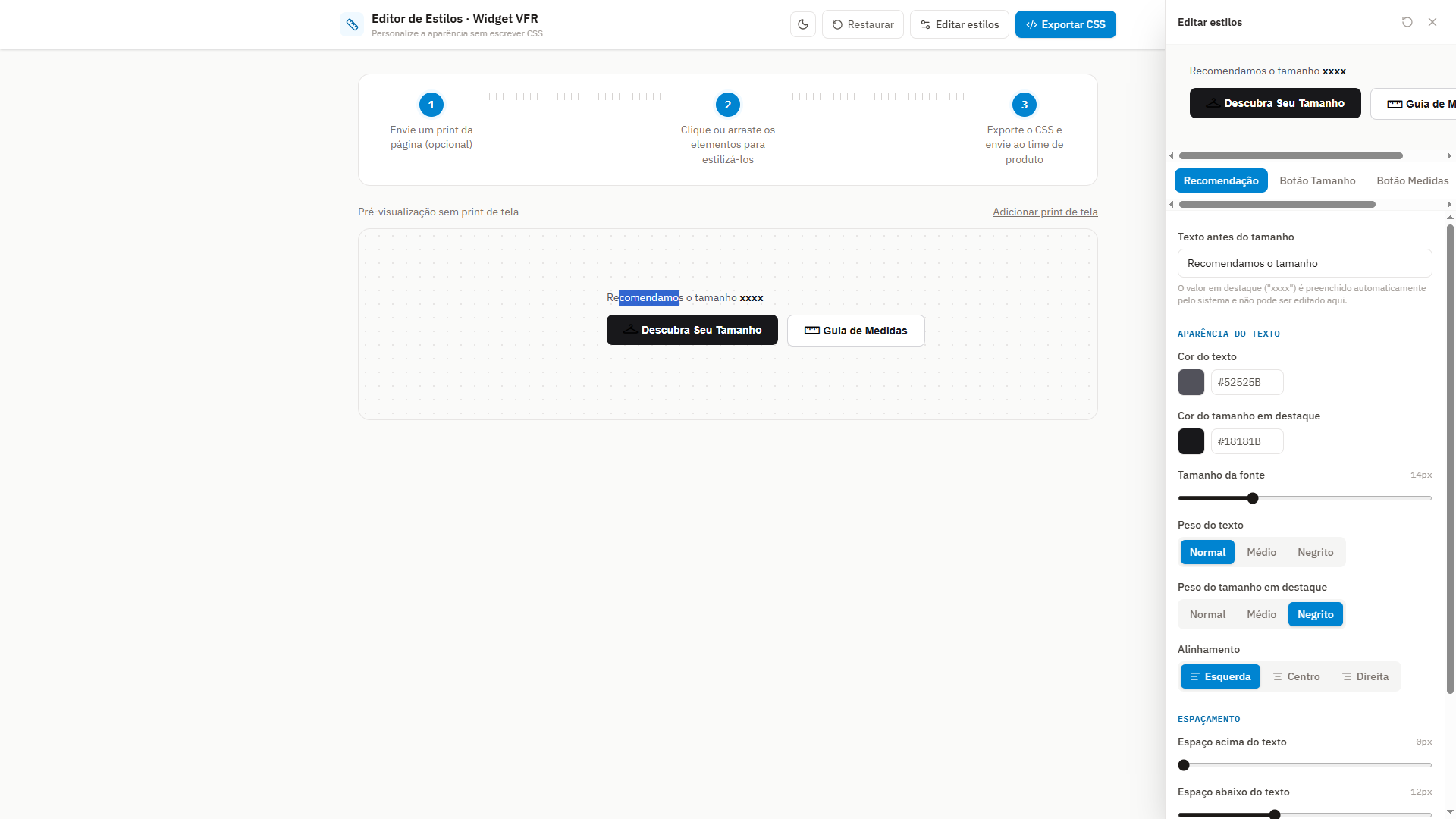 Sizebay Styles Creator